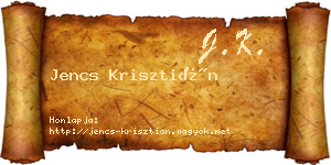Jencs Krisztián névjegykártya